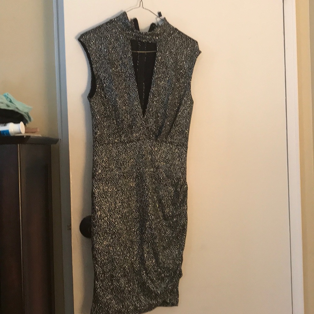Metallic Choker Dress